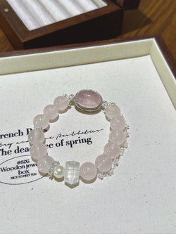 ▫️▪️ White crystal double-pointed powder crystal magic box bracelet