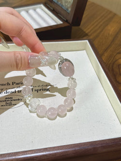▫️▪️ White crystal double-pointed powder crystal magic box bracelet
