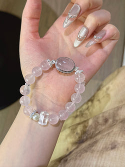 ▫️▪️ White crystal double-pointed powder crystal magic box bracelet