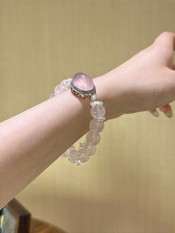 ▫️▪️ White crystal double-pointed powder crystal magic box bracelet
