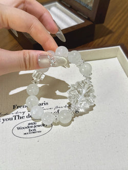 ▫️▪️ White ghost white crystal sugar cube nine-tailed fox bracelet