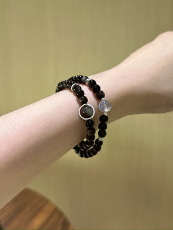 ▫️▪️ Silver lime moonlight multi-circle bracelet