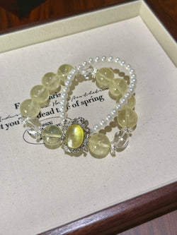 ▫️▪️ Citrine yellow lepidolite magic box bracelet