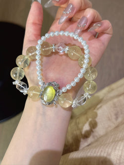 ▫️▪️ Citrine yellow lepidolite magic box bracelet