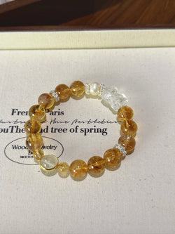 ▫️▪️ Yellow tower crystal pearl white crystal zakiram bracelet