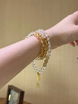 ▫️▪️ White crystal yellow tower crystal blonde crystal bracelet