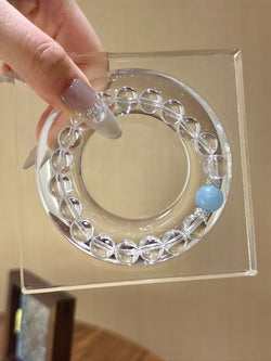 ▫️▪️ White crystal aquamarine bracelet