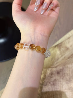 ▫️▪️ Yellow tower crystal white crystal sugar cube bracelet