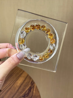 ▫️▪️ Yellow tower crystal white crystal sugar cube bracelet
