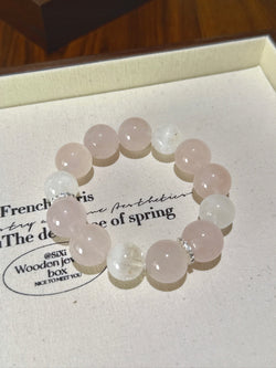 ▫️▪️ Pink crystal white ghost bracelet