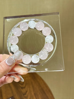 ▫️▪️ Pink crystal white ghost bracelet