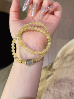 ▫️▪️ Blonde crystal gray moonlight bracelet