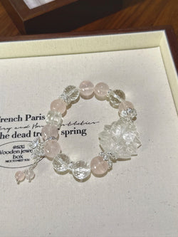 ▫️▪️ Pink crystal white crystal bracelet