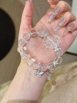 ▫️▪️ Pink crystal white crystal bracelet