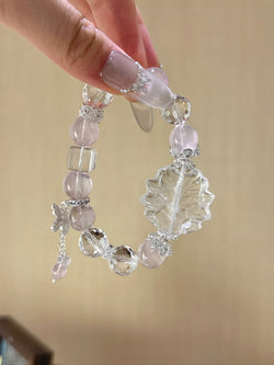 ▫️▪️ Pink crystal white crystal bracelet