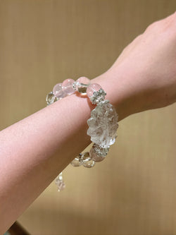 ▫️▪️ Pink crystal white crystal bracelet