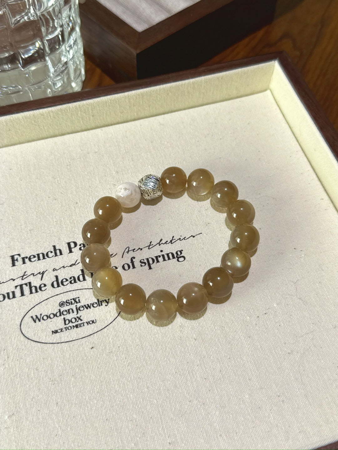 ▫️▪️ Milk tea moonlight snowflake ghost bracelet