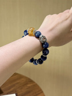 ▫️▪️ Aquamarine yellow gum flower magic box bracelet