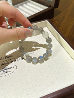 ▫️▪️ Grey moonlight white ghost bracelet