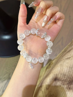 ▫️▪️ White Ghost Pink Quartz Bracelet