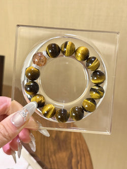 ▫️▪️ Yellow tiger's eye black gold super bracelet