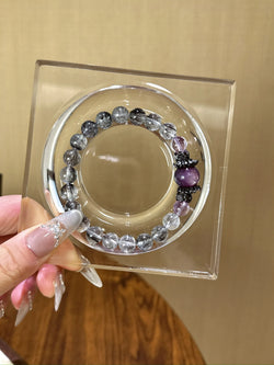 ▫️▪️ Black hair crystal amethytite amethyst bracelet