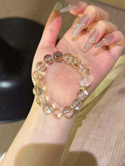▫️▪️ Black gold super milk white crystal bracelet