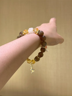 ▫️▪️ Golden backbone yellow tower crystal powder crystal sugar cube bracelet