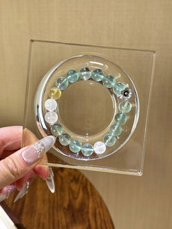 ▫️▪️ Green fluorite blue moonlight citrine bracelet