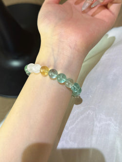 ▫️▪️ Green fluorite blue moonlight citrine bracelet