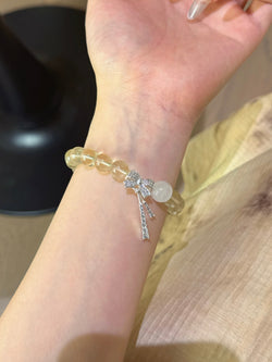 ▫️▪️ Citrine white ghost bow bracelet