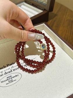 ▫️▪️ Garnet blue magic box multi-loop bracelet