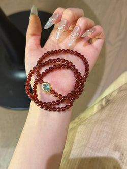 ▫️▪️ Garnet blue magic box multi-loop bracelet
