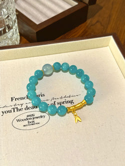 ▫️▪️ Tianhe stone aquamarine alloy slub bracelet
