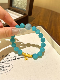 ▫️▪️ Tianhe stone aquamarine alloy slub bracelet