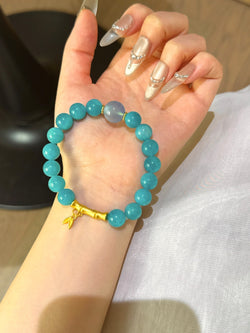 ▫️▪️ Tianhe stone aquamarine alloy slub bracelet