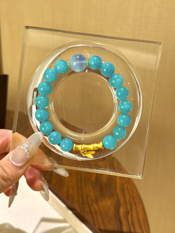 ▫️▪️ Tianhe stone aquamarine alloy slub bracelet