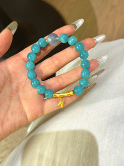 ▫️▪️ Tianhe stone aquamarine alloy slub bracelet