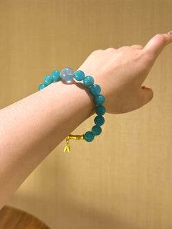 ▫️▪️ Tianhe stone aquamarine alloy slub bracelet