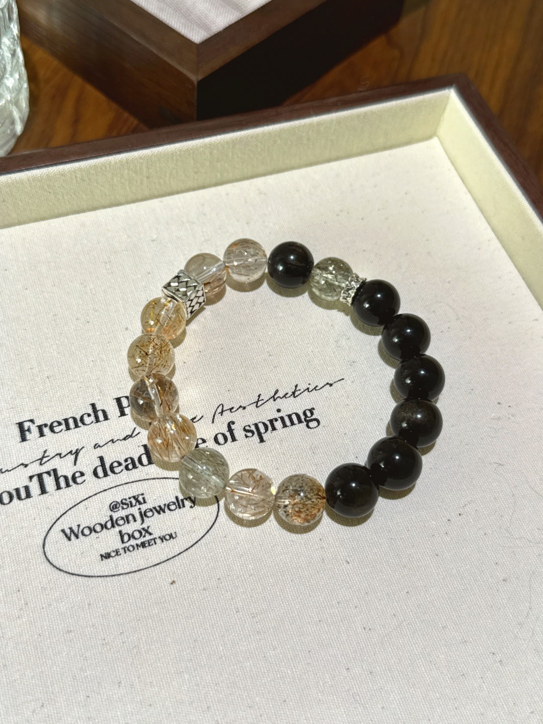 ▫️▪️ Black gold super gold obsidian bracelet