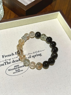 ▫️▪️ Black gold super gold obsidian bracelet