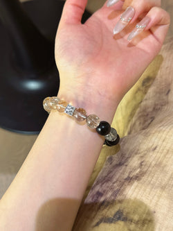 ▫️▪️ Black gold super gold obsidian bracelet