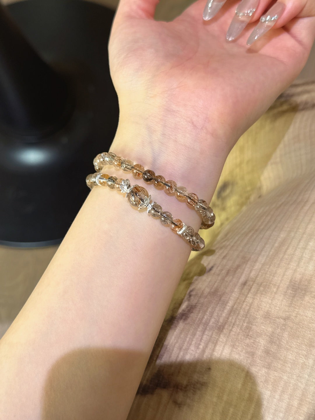 ▫️▪️ Black and gold super double circle bracelet