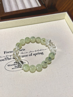 ▫️▪️ Prehnite white crystal bracelet