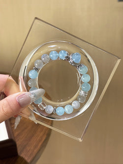 ▫️▪️ Aquamarine Grey Moonlight Box Bracelet