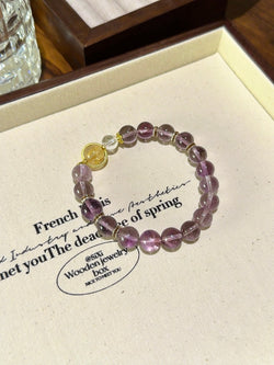 ▫️▪️ Amethyst white crystal blonde crystal bracelet