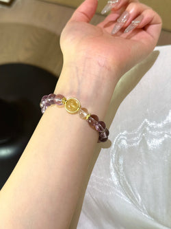 ▫️▪️ Amethyst white crystal blonde crystal bracelet