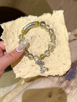 ▫️▪️ Green Ghost Golden Tiger's Eye Bracelet