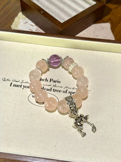 ▫️▪️ Pink crystal amethyst bracelet