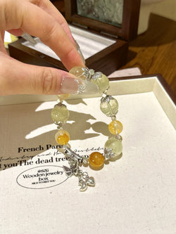 ▫️▪️ Citrine yellow gum flower bracelet